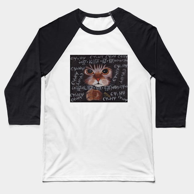 SCHRÖDINGER CAT Baseball T-Shirt by BeritValk